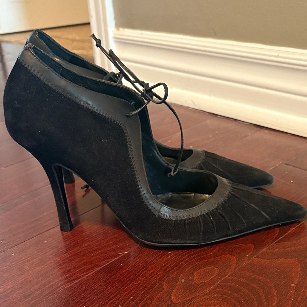 Black suede heels size 8.5-9